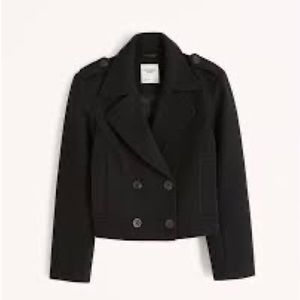 Abercrombie Women’s Cropped wool blend peacoat